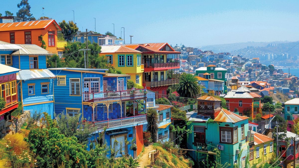 Vista panorámica de Valparaíso mostrando diversos hotéis en la costa, ideal para turistas buscando hotéis em Valparaíso