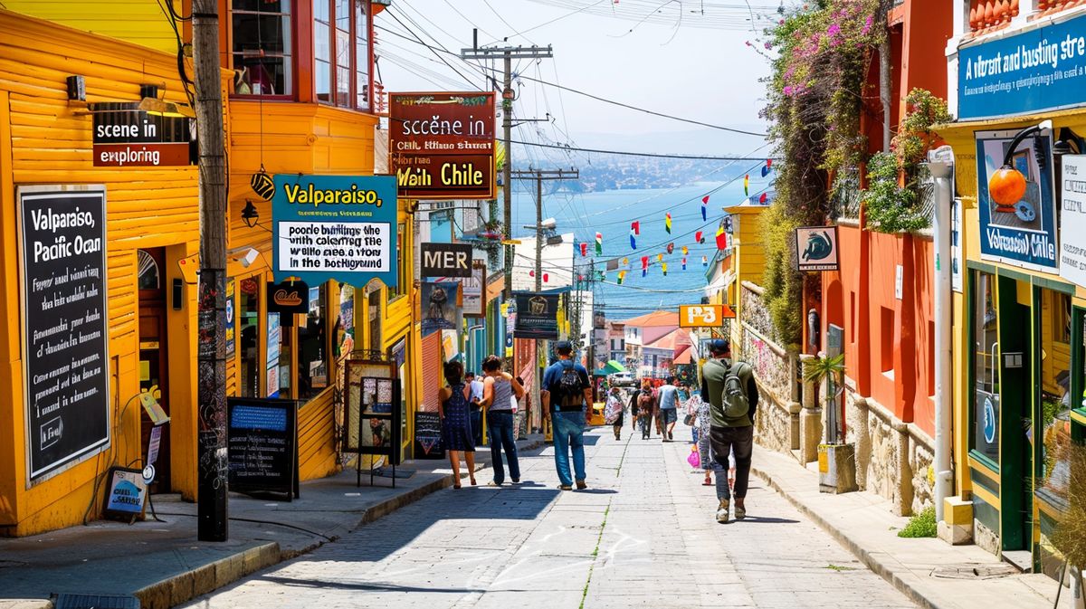 Vista panorámica de Valparaíso, Chile, mostrando lugares turísticos populares, perfecto para explorar qué hacer en la ciudad