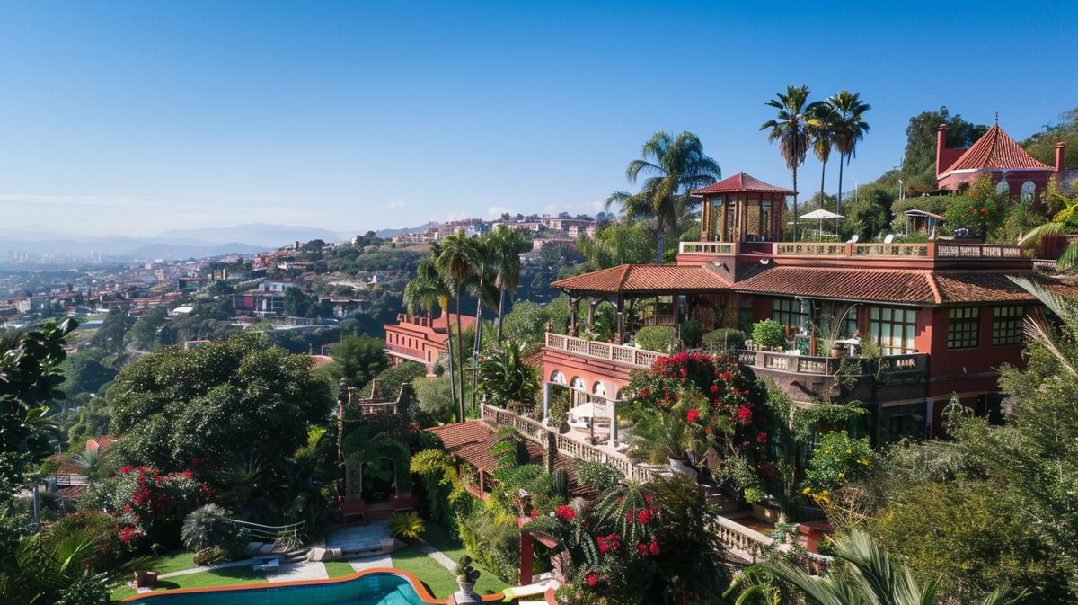 Vista exterior del Hotel Vale do Sol Valparaíso SP con piscina y jardines soleados