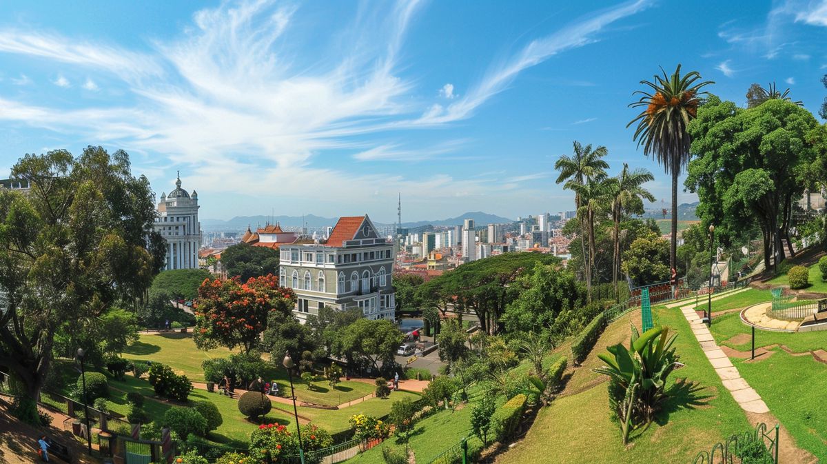 Vista panorámica de Valparaíso de Goiás, mostrando pontos turísticos populares e áreas verdes