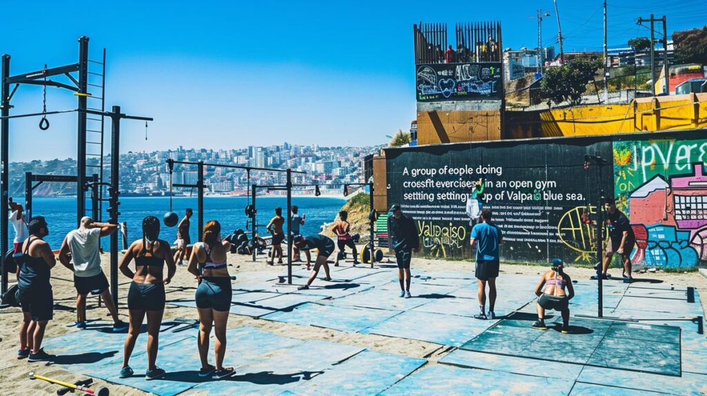 Hombre haciendo ejercicio de Crossfit Valparaíso en un gimnasio al aire libre