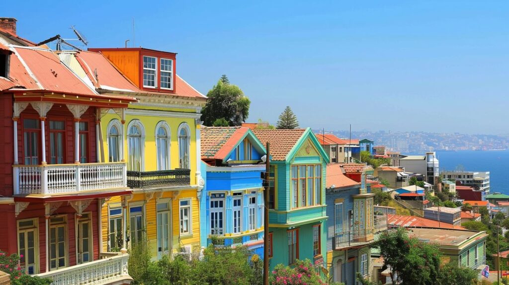 Imagen de un paisaje urbano moderno al atardecer con edificios iluminados y cielo colorido